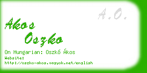 akos oszko business card